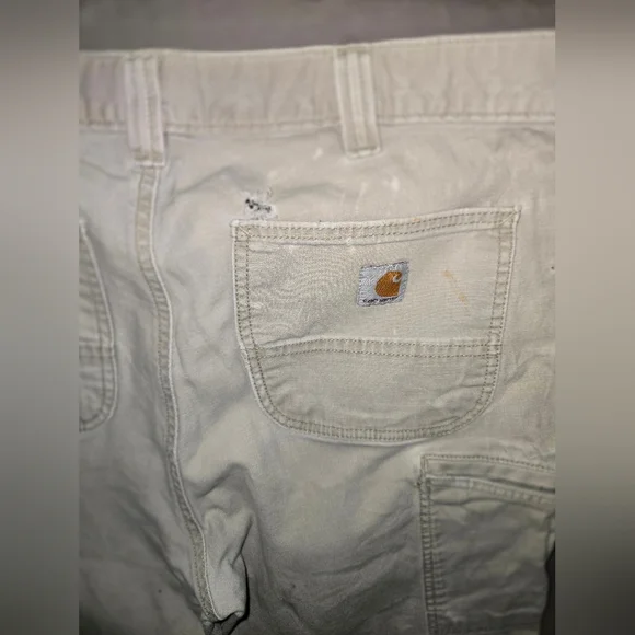 Carhartt Rugged Flex Relaxed Fit Canvas Work Pant Thrashed Distressed 34x34 - Picture 6 of 7